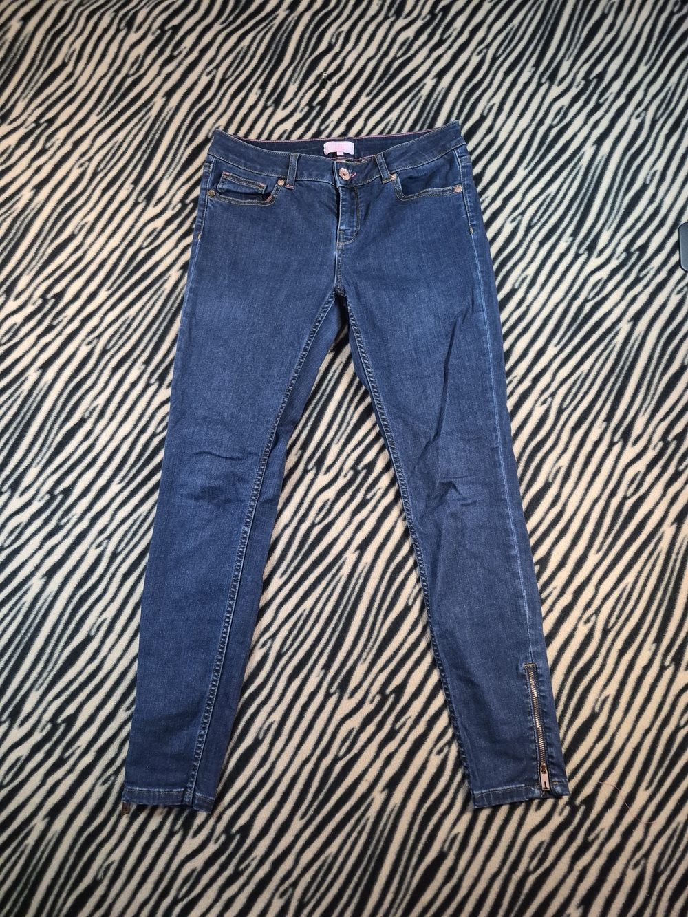 Ted Baker London Sew in Love Dark Wash Skinny Ankle Zip Denim Jeans Size 30